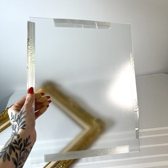 Vintage 70s Gold Gilt Ornate Picture Frame w/ Glass Baroque Rococo Mid Century - Picture 9 of 9